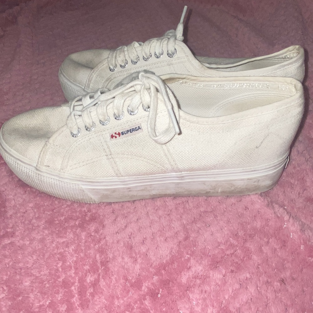 SUPERGA white 2790 platform sneaker size 41 1/2